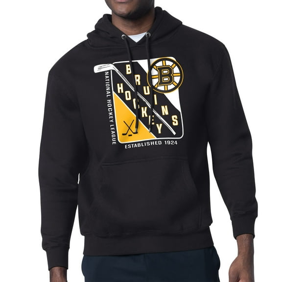 Men's Starter Black Boston Bruins Shield Logo Pullover Hoodie