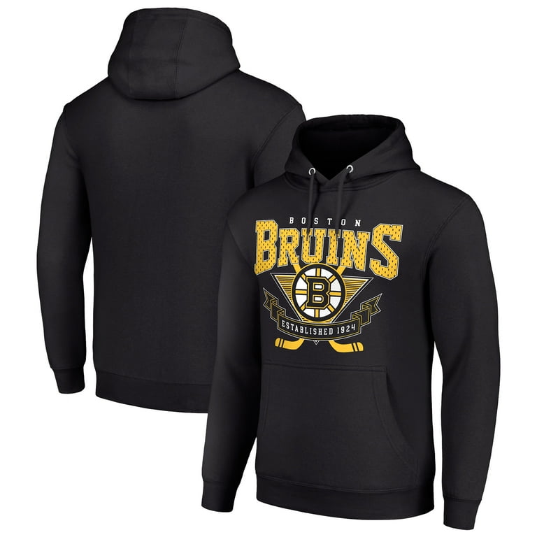 Men's Starter Black Boston Bruins Team Logo Graphic Fleece Tri