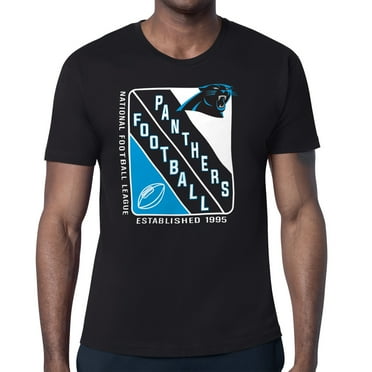Men's Starter Black Carolina Panthers Shield Logo T-Shirt