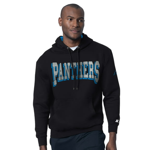Men's Starter Black Carolina Panthers Thursday Night Gridiron Hoodie