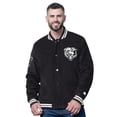 thumbnail image 1 of Men's Starter Black Chicago Bears Blackout Corduroy Full-Snap Varsity Jacket, 1 of 2