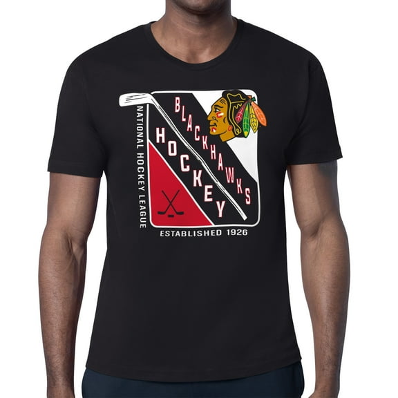 Men's Starter Black Chicago Blackhawks Shield Graphic T-Shirt