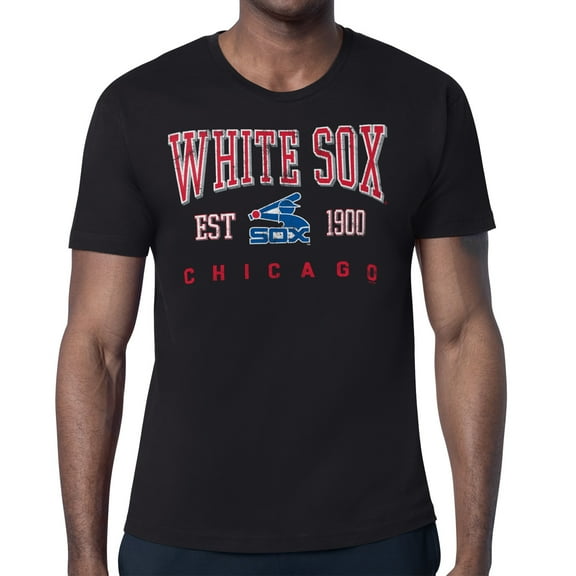 Men's-Starter  Black Chicago White Sox Distressed Logo T-Shirt