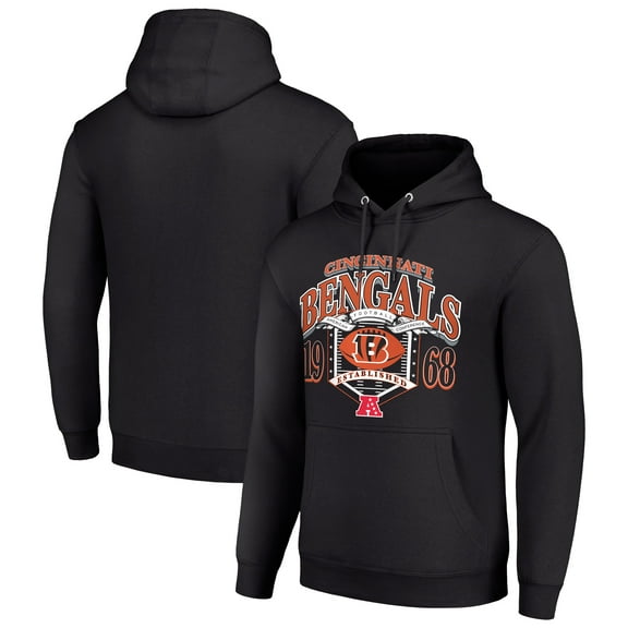 Men's Starter Black Cincinnati Bengals 80s Retro Pullover Hoodie