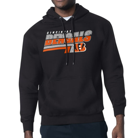 Men's Starter Black Cincinnati Bengals Logo Push Graphic Hoodie