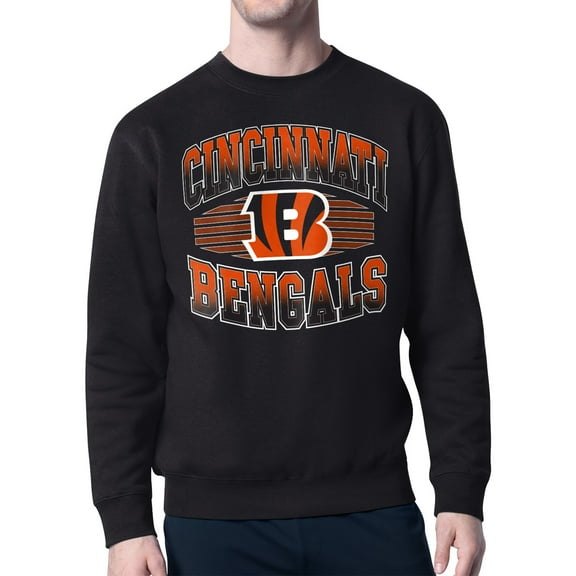 Men's Starter Black Cincinnati Bengals Team Grit Graphic Fleece Pullover Sweatshirt