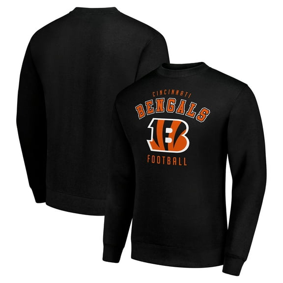 Men's Starter Black Cincinnati Bengals Team Logo Pullover Sweatshirt