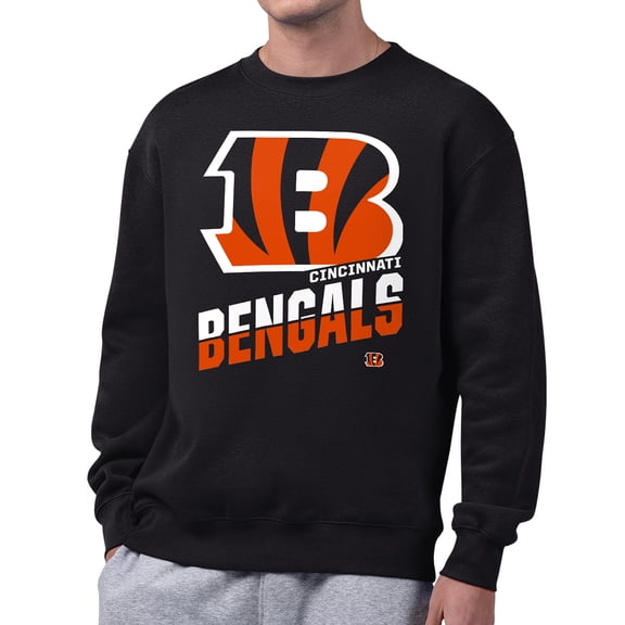 Men's Starter  Black Cincinnati Bengals Zoom Graphic Fleece Sweatshirt