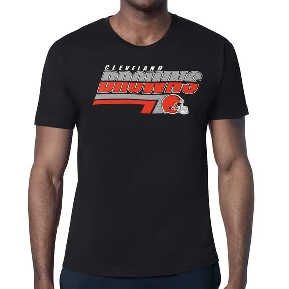 Men's Starter Black Cleveland Browns Logo Push Graphic T-Shirt