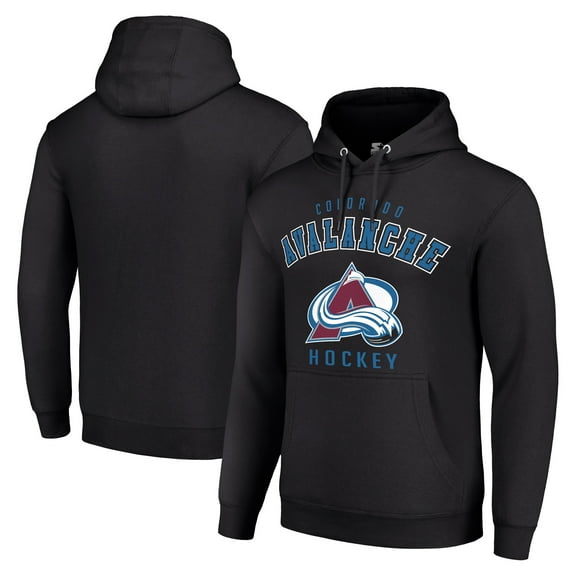 Men's Starter Black Colorado Avalanche  Logo Pullover Hoodie