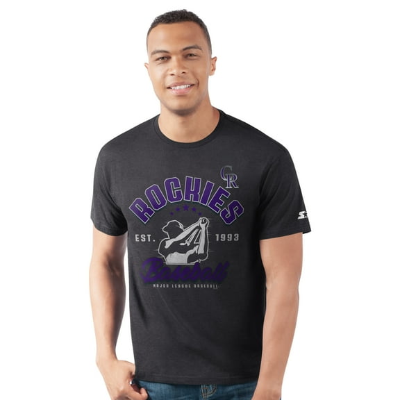 Men's Starter Black Colorado Rockies Prime Time Batter T-Shirt