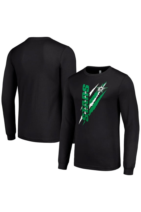Men's Starter Black Dallas Stars Color Scratch Long-Sleeve T-Shirt