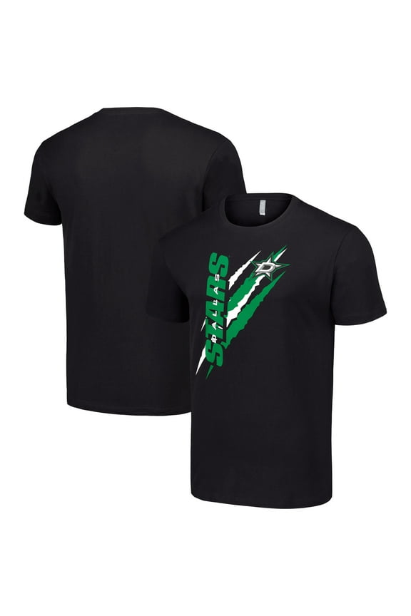 Men's Starter  Black Dallas Stars Color Scratch T-Shirt