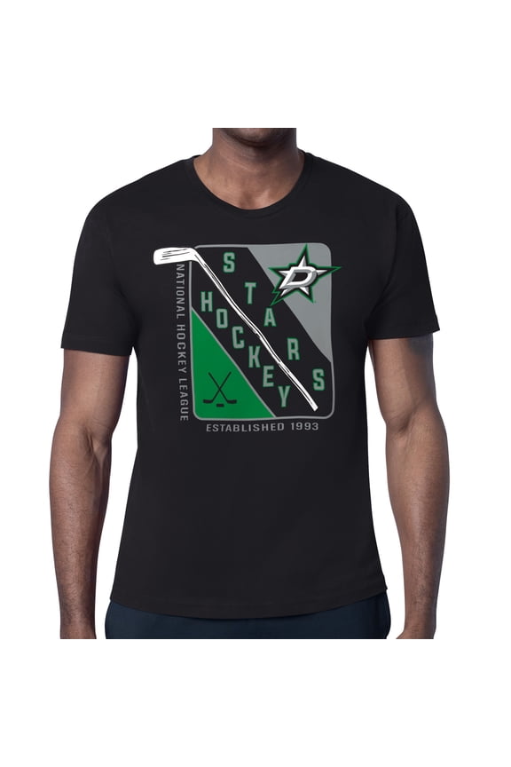 Men's Starter Black Dallas Stars Shield Graphic T-Shirt
