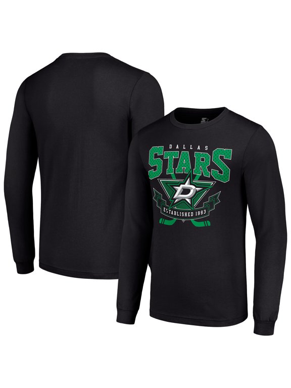 Men's Starter Black Dallas Stars Team Logo Graphic Long Sleeve T-Shirt