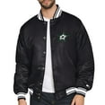 thumbnail image 1 of Men's Starter Black Dallas Stars Triangle Satin Varsity Full-Snap Jacket, 1 of 3