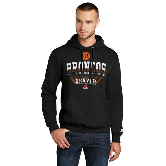 Men's-Starter Black Denver Broncos Retro Pullover Hoodie
