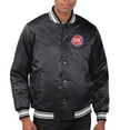 thumbnail image 1 of Men's Starter  Black Detroit Pistons Printed Team Name Satin Varsity Full-Snap Jacket, 1 of 2