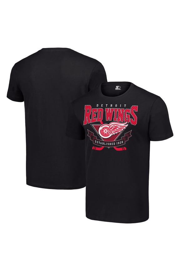 Men's Starter Black Detroit Red Wings Team Logo Graphic T-Shirt