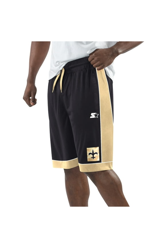 Men's Starter Black/Gold New Orleans Saints Vintage Fan Favorite Shorts