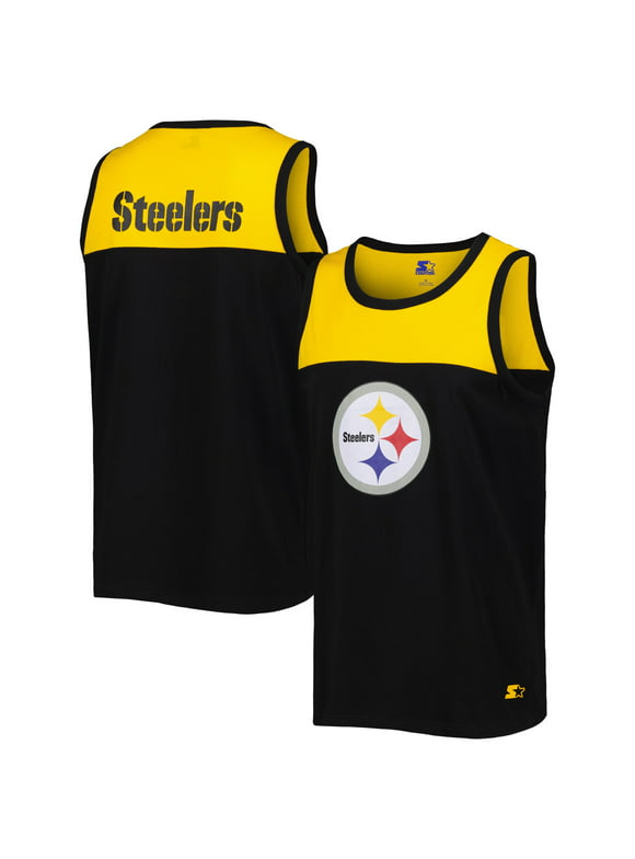 Men's Starter Black/Gold Pittsburgh Steelers Logo Touchdown Fashion Tank Top