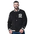 thumbnail image 1 of Men's Starter Black Green Bay Packers Blackout Corduroy Full-Snap Varsity Jacket, 1 of 2