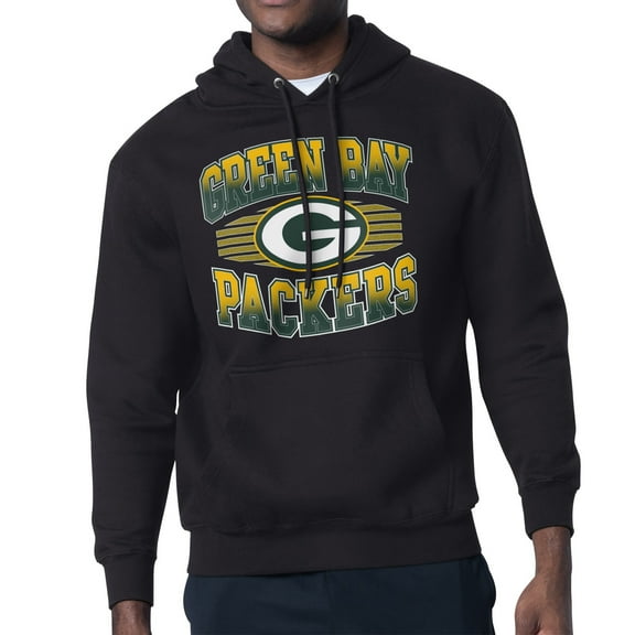 Men's Starter Black Green Bay Packers Team Grit Graphic Hoodie