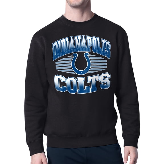 Men's Starter Black Indianapolis Colts Team Grit Graphic Fleece Pullover Sweatshirt