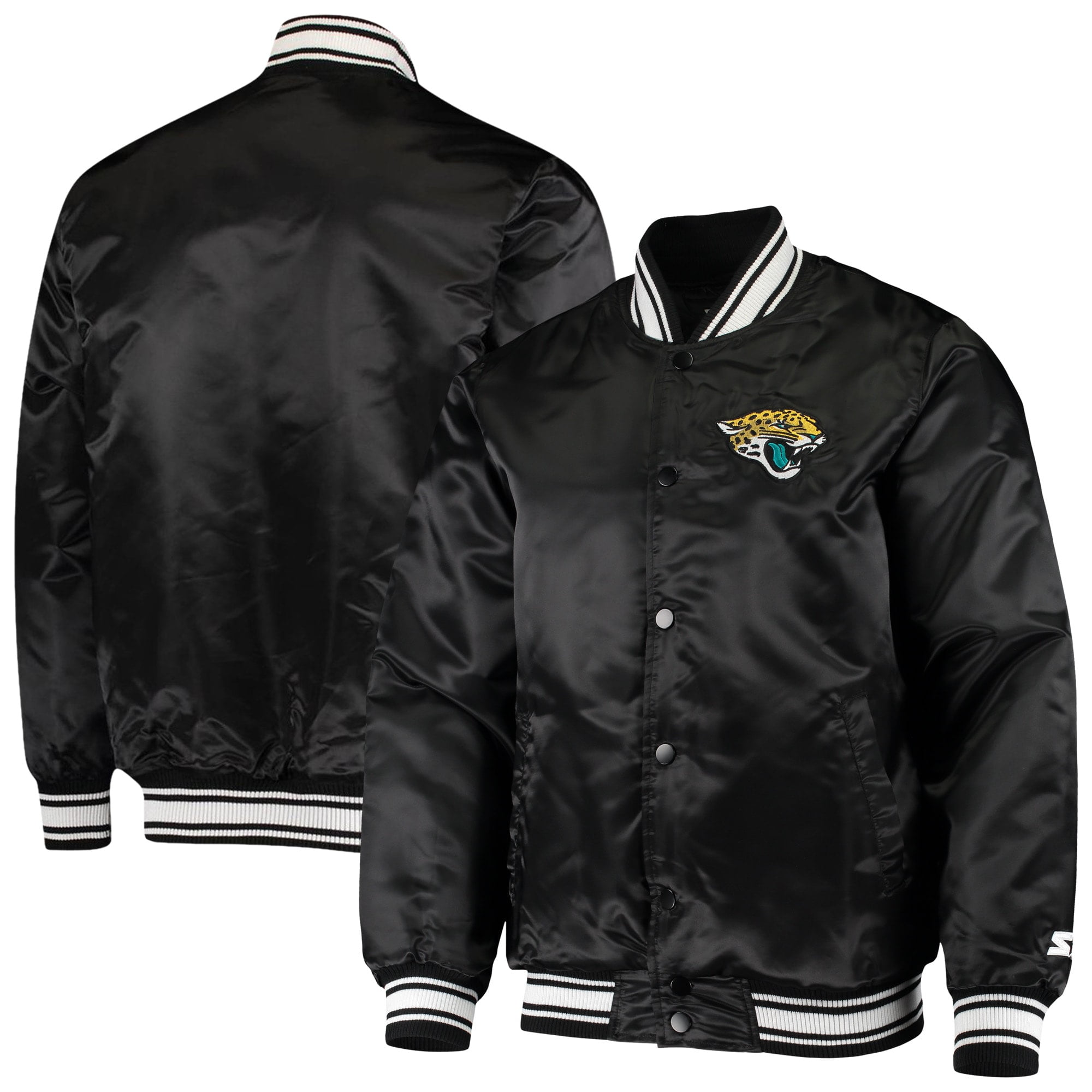 Men's Starter Black Jacksonville Jaguars Locker Room Satin Varsity Full