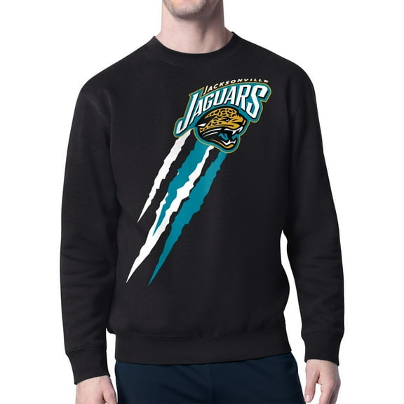 Men's Starter  Black Jacksonville Jaguars Retro Team Logo Color Scratch Pullover Sweatshirt