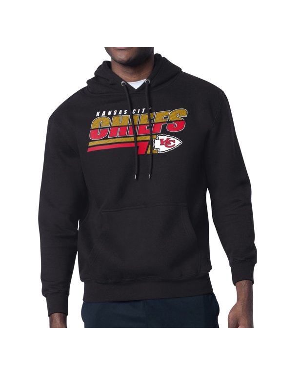 Men's Starter Black Kansas City Chiefs Logo Push Graphic Hoodie