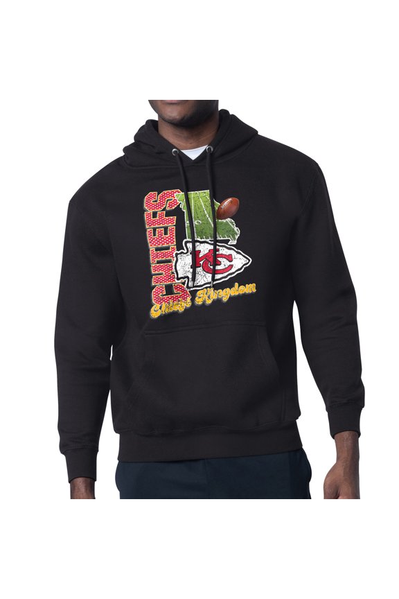 Men's-Starter  Black Kansas City Chiefs Retro State Field Fleece Pullover Hoodie