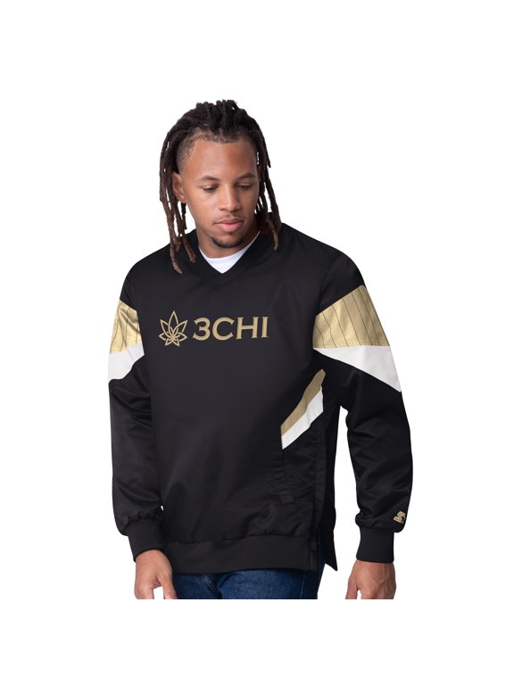 Men's Starter Black Kyle Busch 3CHI Striker I V-Neck Pullover Jacket