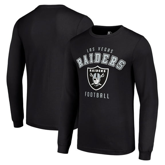 Men's Starter Black Las Vegas Raiders Long Sleeve T-Shirt