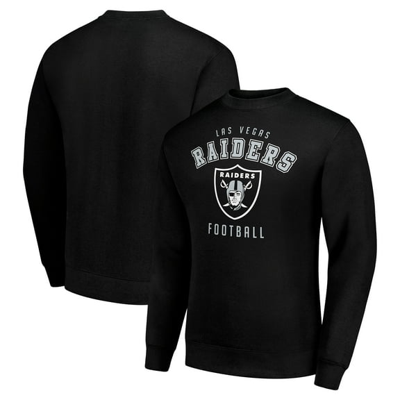 Men's Starter Black Las Vegas Raiders Team Logo Pullover Sweatshirt