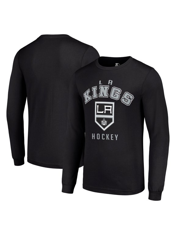 Men's Starter Black Los Angeles Kings Logo Long Sleeve T-Shirt
