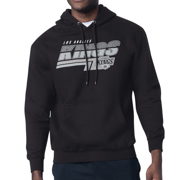 Men's Starter Black Los Angeles Kings Logo Push Fleece Hoodie