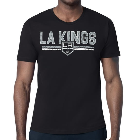 Men's Starter Black Los Angeles Kings Mesh Look Team Name T-Shirt