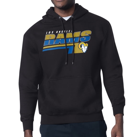 Men's Starter Black Los Angeles Rams Logo Push Graphic Hoodie