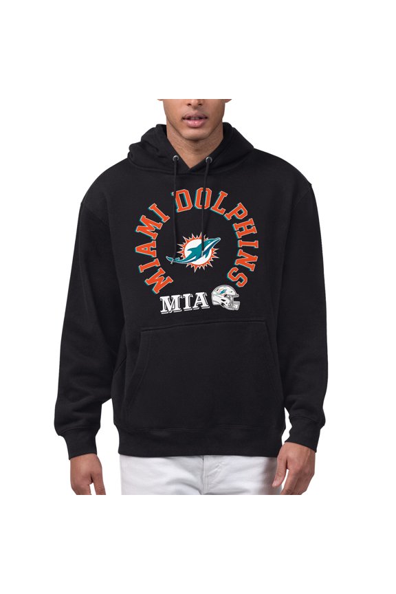 Men's Starter Black Miami Dolphins All-Around Fan Graphic Hoodie