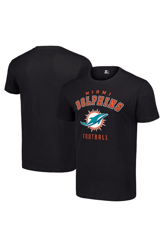 Men's Starter Black Miami Dolphins Logo T-Shirt