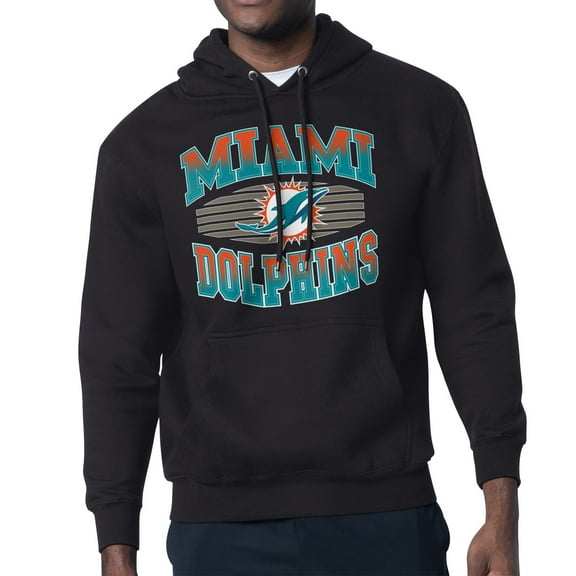 Men's Starter Black Miami Dolphins Team Grit Graphic Hoodie