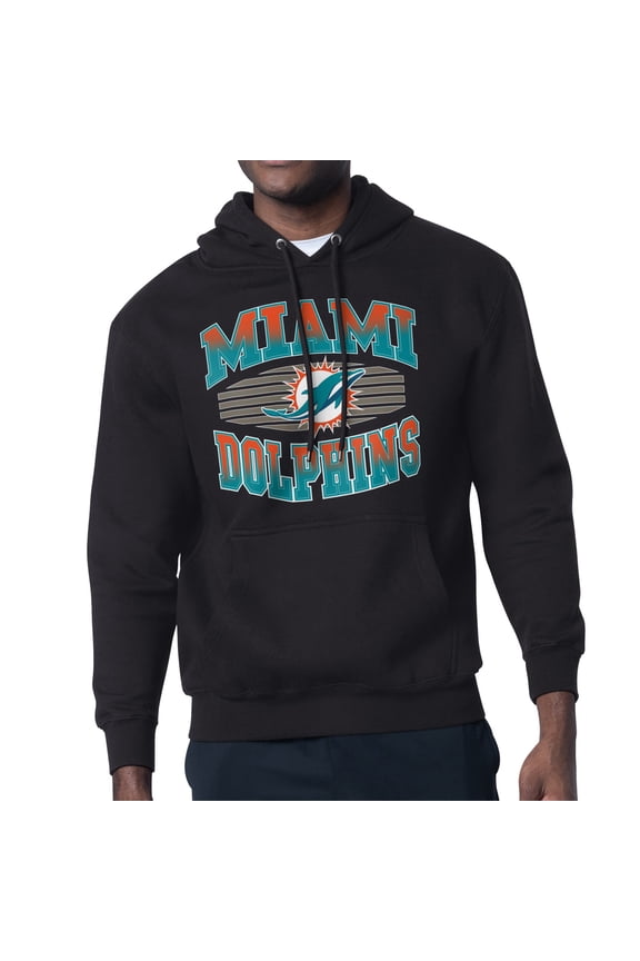 Men's Starter Black Miami Dolphins Team Grit Graphic Hoodie