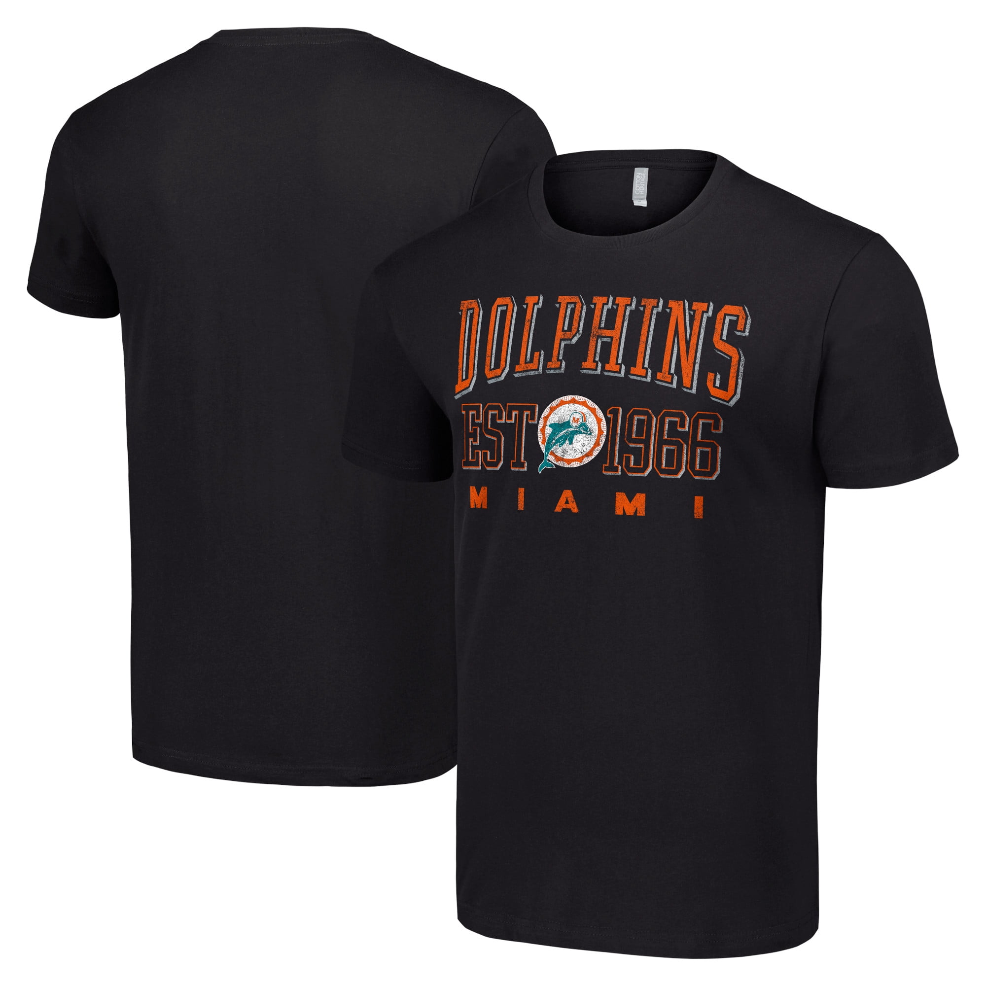 Men s Starter Black Miami Dolphins Throwback Logo T Shirt Walmart