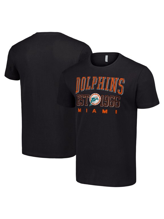 Men's Starter Black Miami Dolphins Throwback Logo T-Shirt
