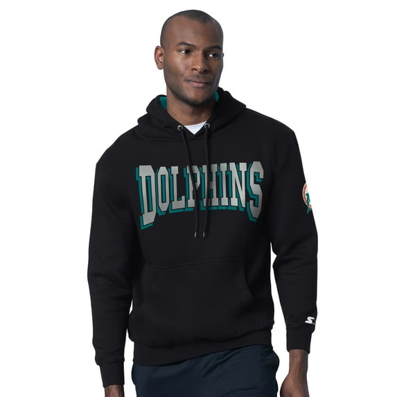 Men's Starter Black Miami Dolphins Thursday Night Gridiron Hoodie with Vintage Logo