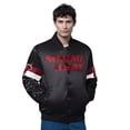 thumbnail image 1 of Men's Starter Black Miami Heat Triple Option Varsity Full-Snap Satin Jacket, 1 of 2