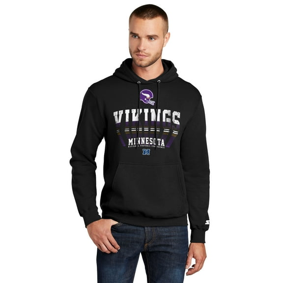 Men's-Starter  Black Minnesota Vikings Retro Pullover Hoodie