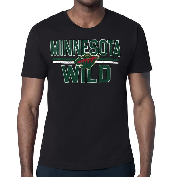 Men's Starter Black Minnesota Wild Mesh Look Team Name T-Shirt