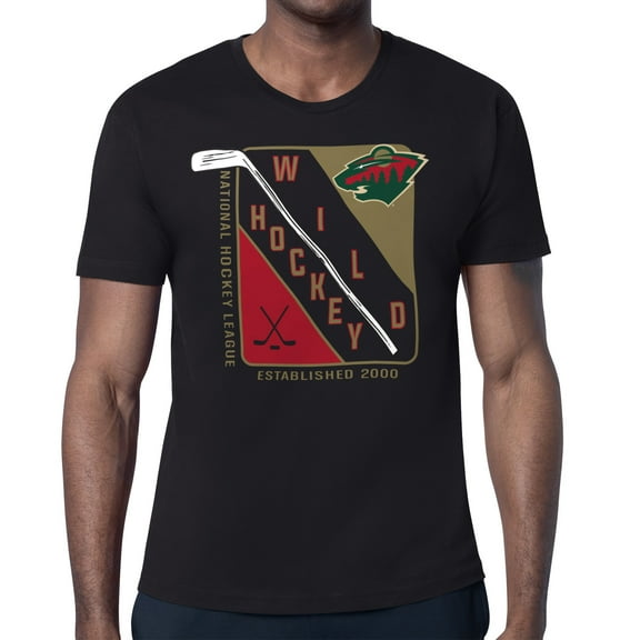 Men's Starter Black Minnesota Wild Shield Graphic T-Shirt